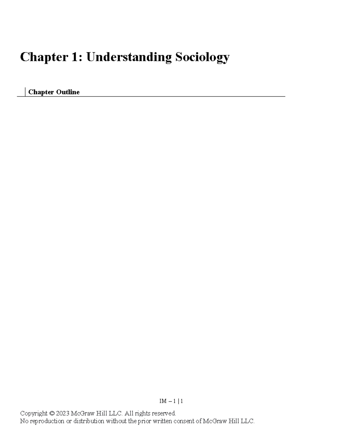 Chapter 1: Overview of Sociology Concepts and Theories IM 1 - Studocu