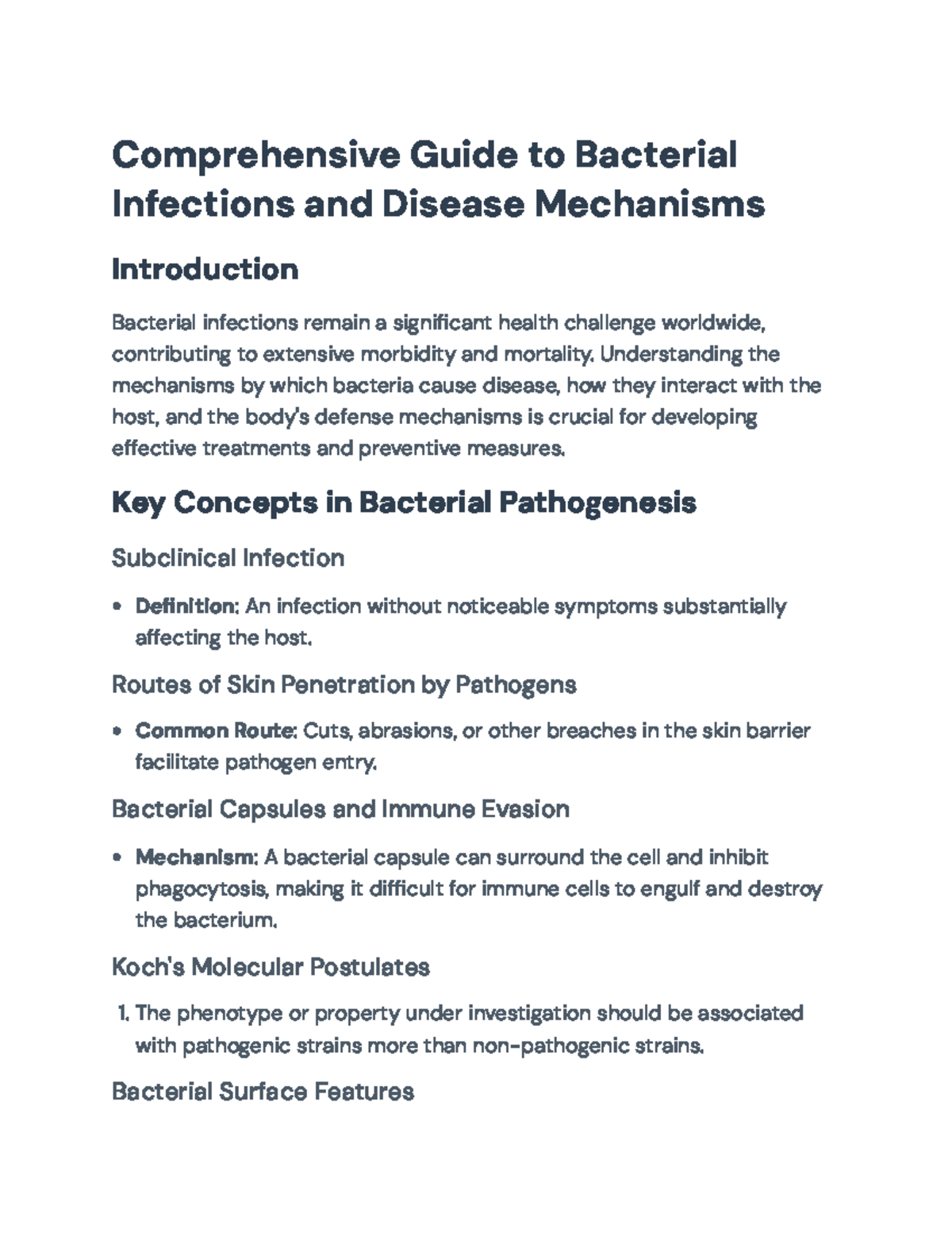 Comprehensive Guide to Bacterial Infections and Disease Mechanisms ...