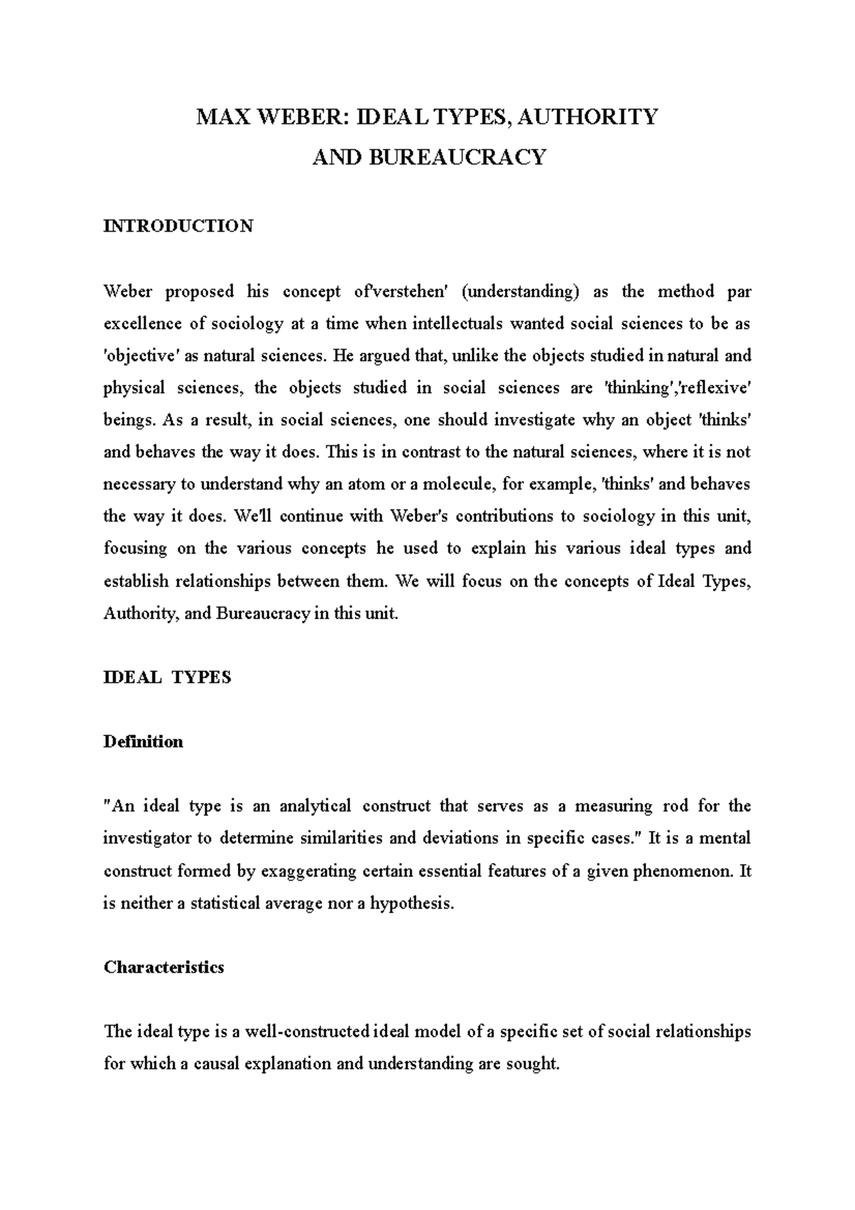 Weber's Concepts: Ideal Types, Authority & Bureaucracy - Sociology 101 ...