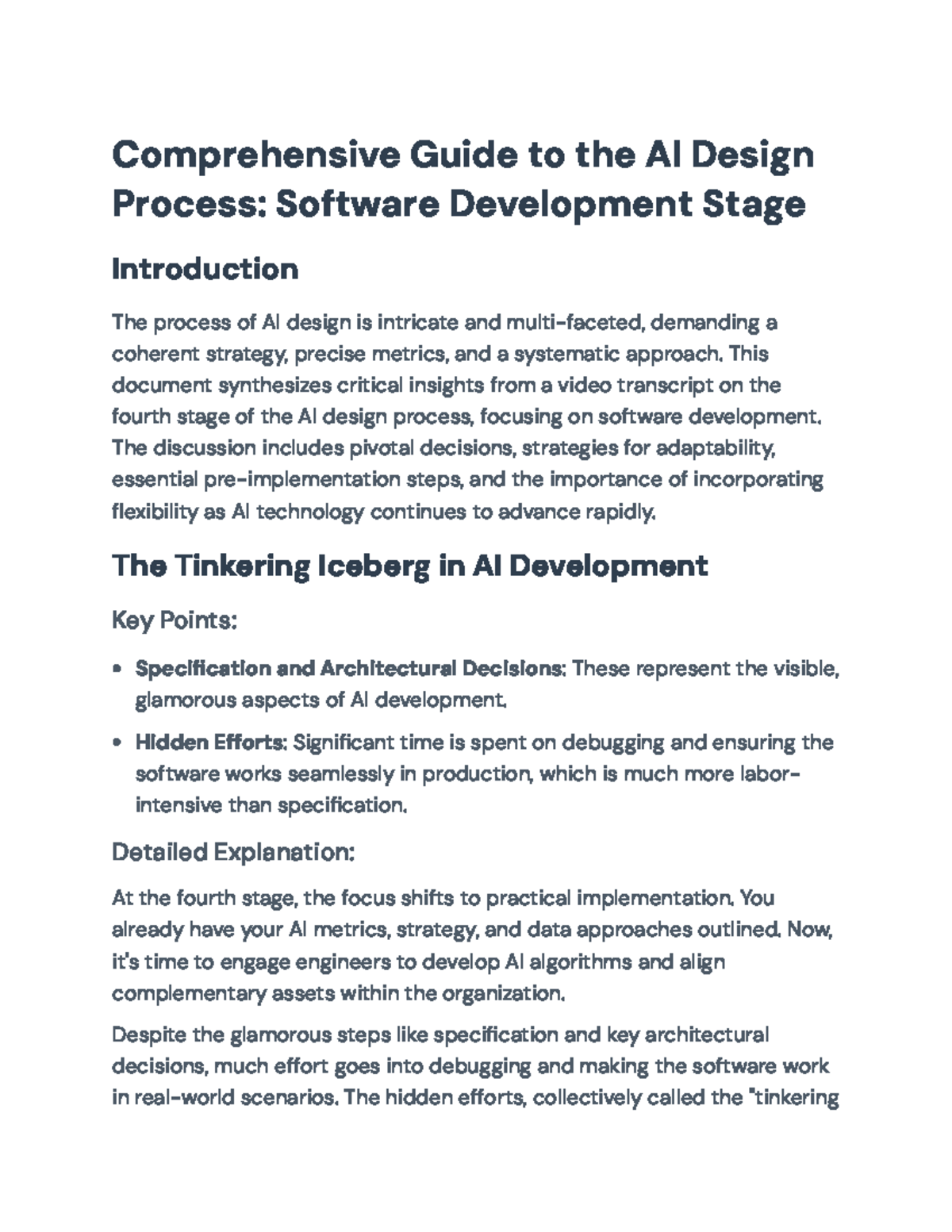 AI Design Process: Comprehensive Guide to Software Development Stage ...