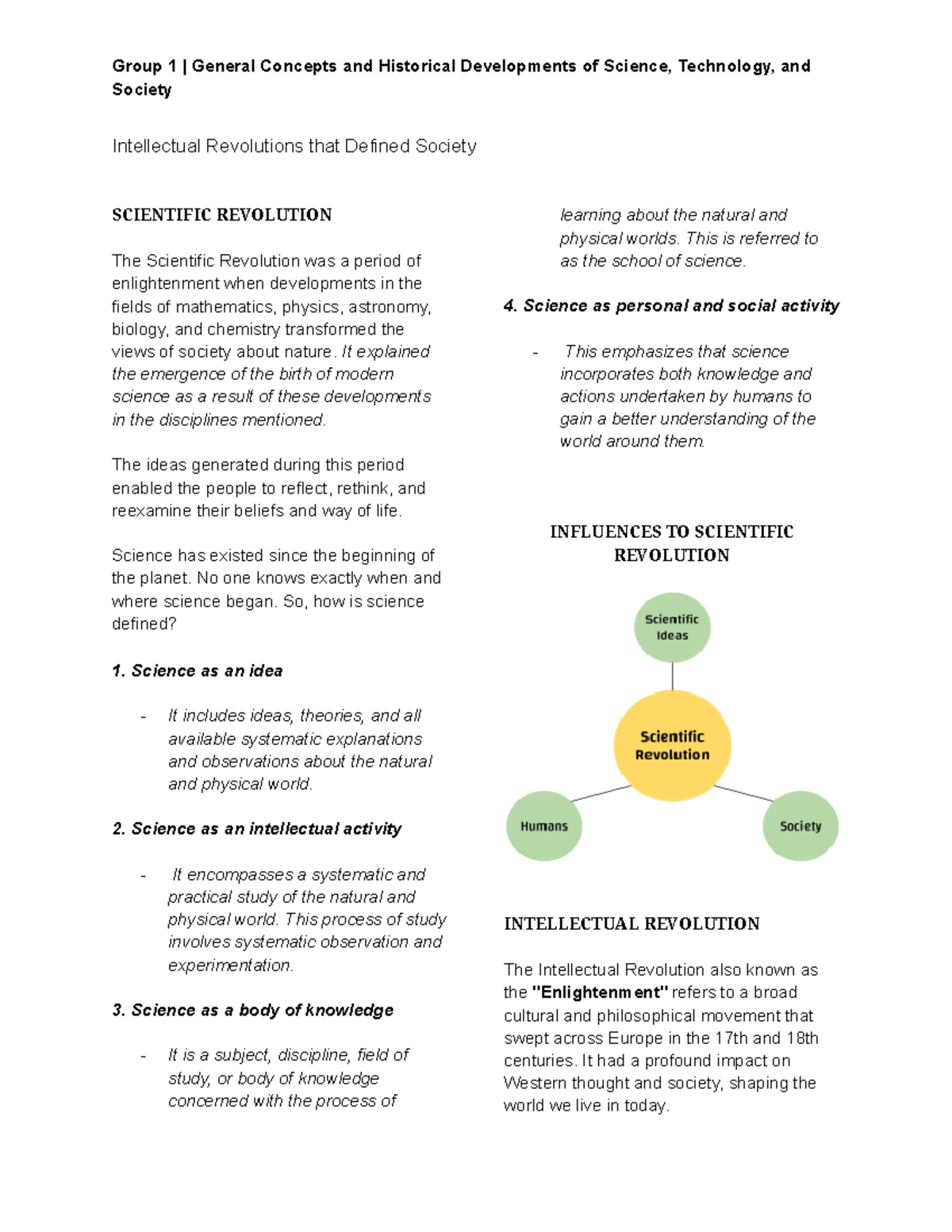 General Concepts & Historical Developments in Science, Tech & Society ...
