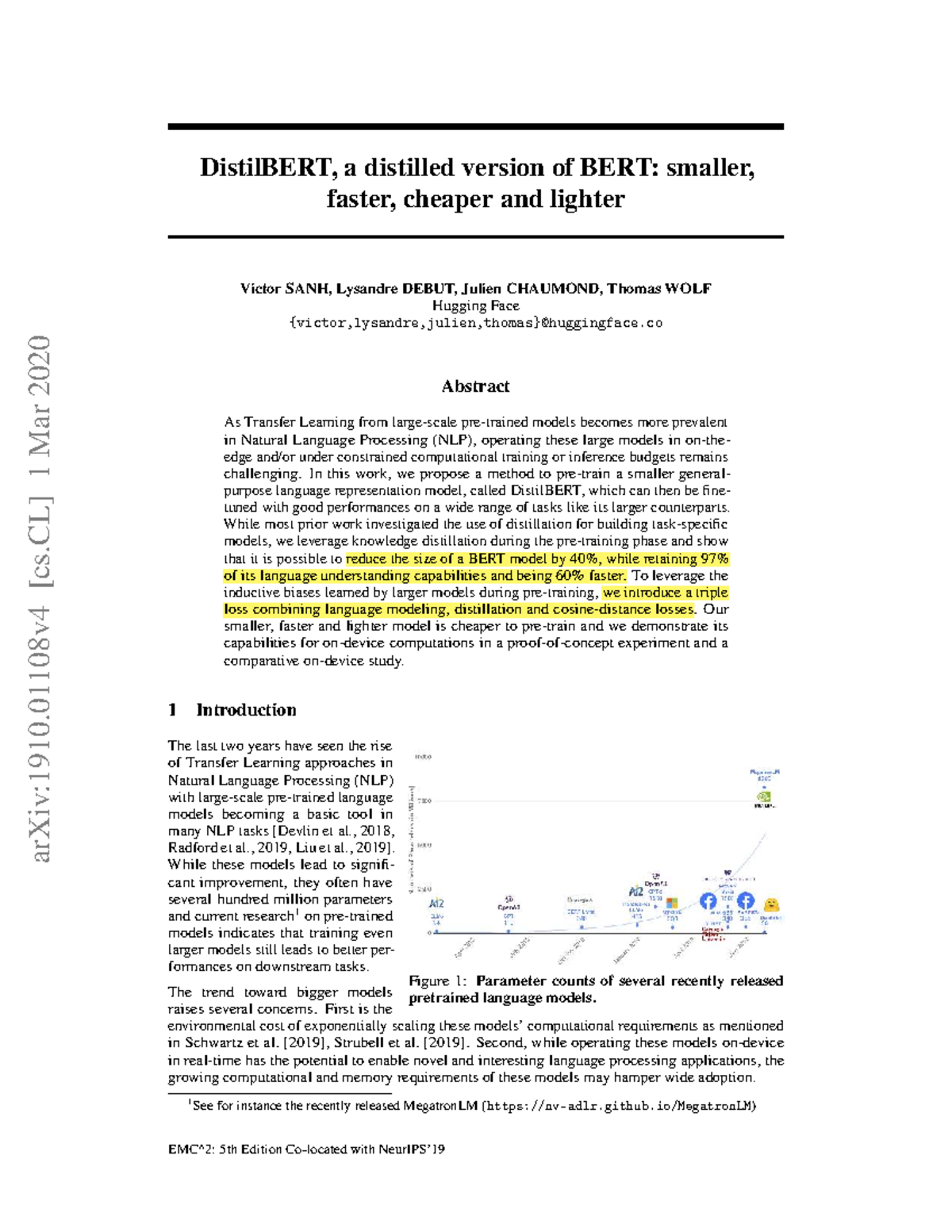 DistilBERT: A Smaller, Faster, and Cheaper BERT Model for NLP - Studocu
