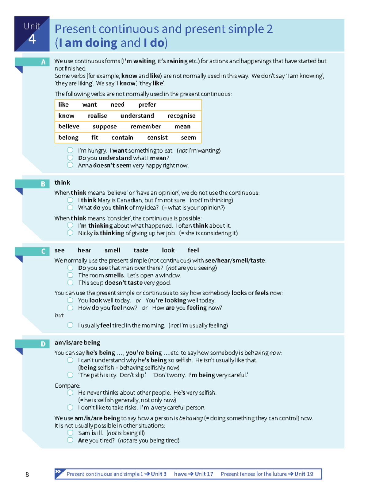 English Grammar in Use - Present Continuous vs. Present Simple (Unit 4 ...