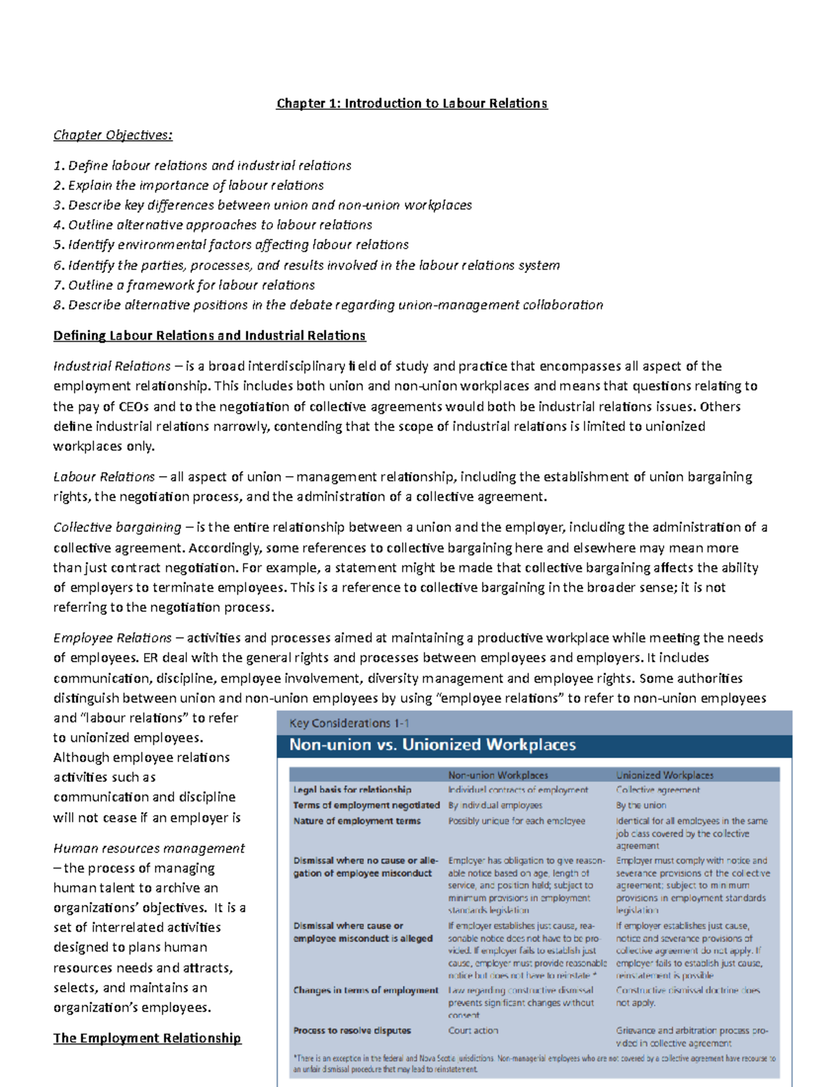Labour Relations Overview: Key Concepts and Frameworks (LABR 101) - Studocu