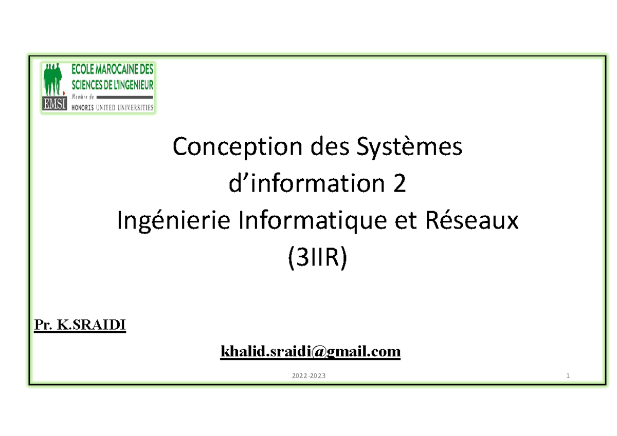 02 MCD: Héritage et Contraintes en Ingénierie Informatique (3IIR) - Studocu
