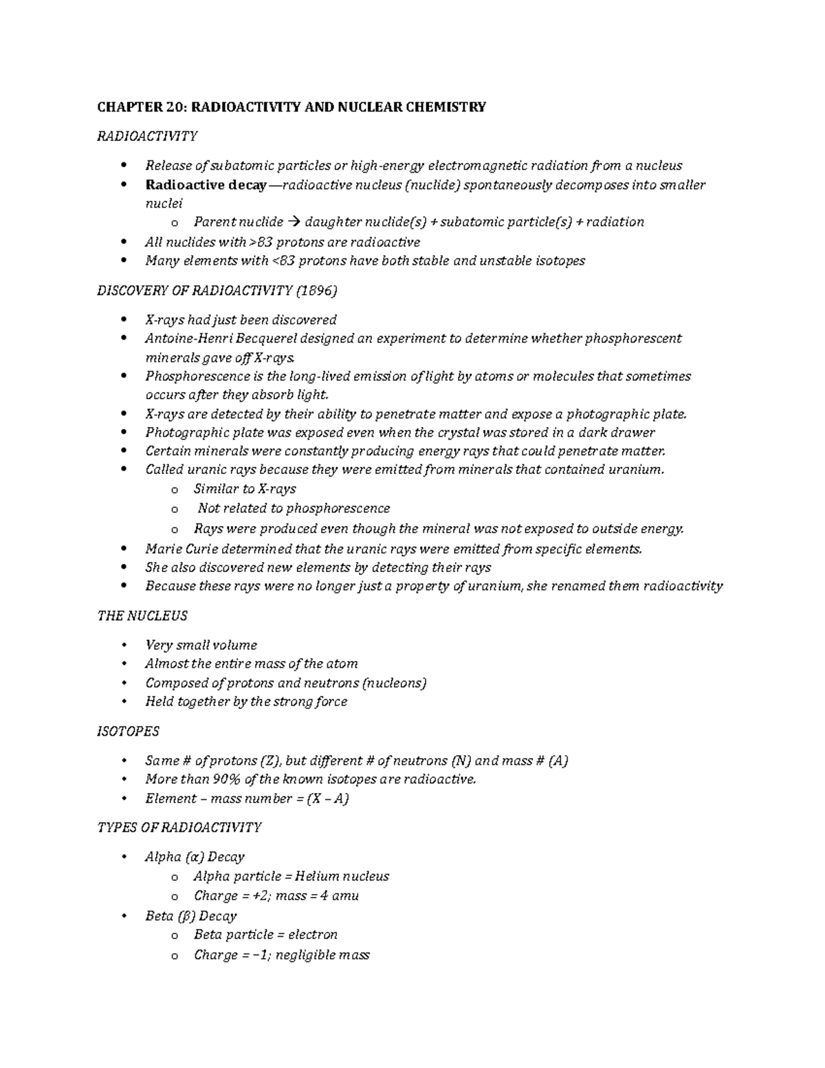 CH 102 Chapter 20 - Professor: Alice DeSimone - CHAPTER 20 ...