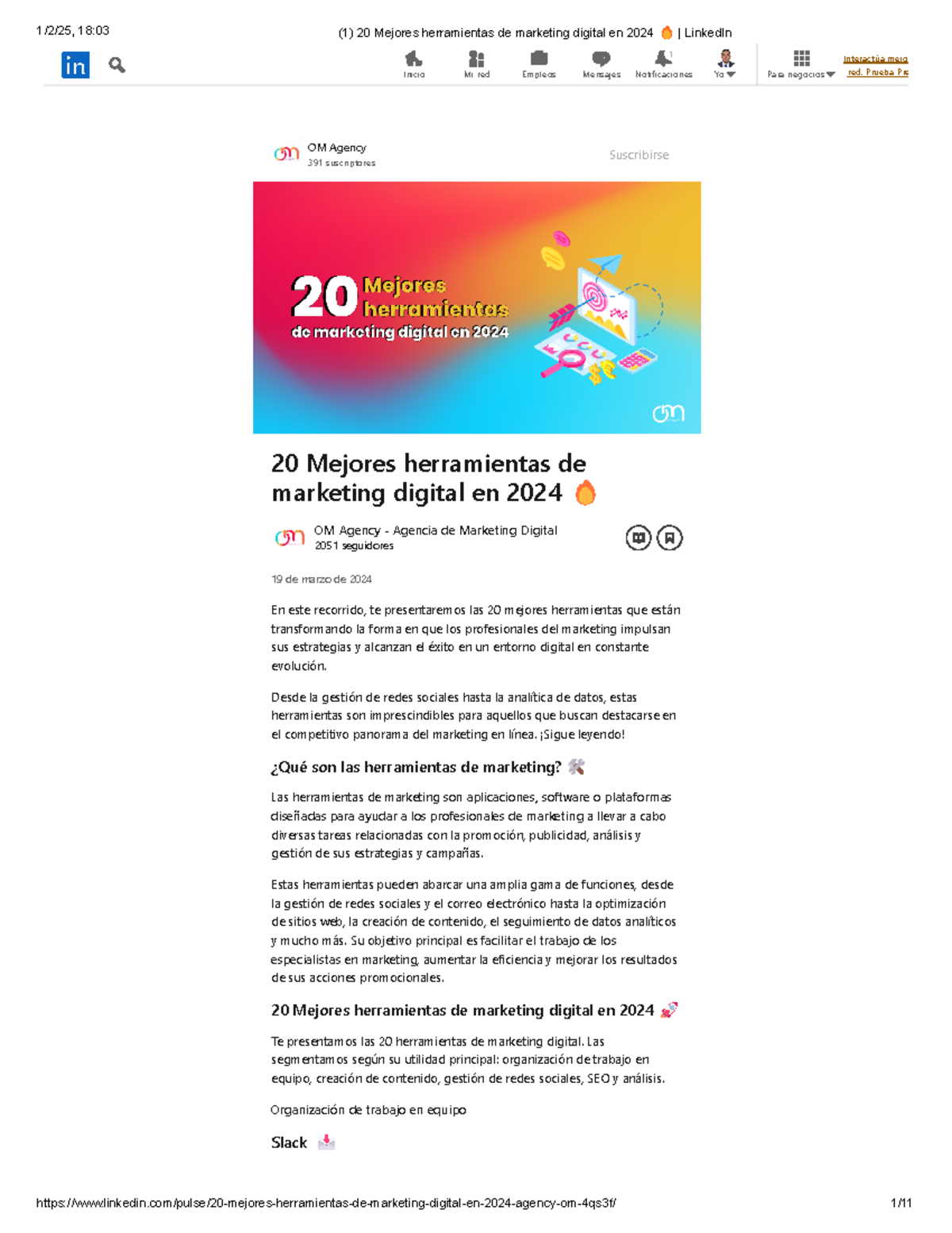 (1) 20 Mejores herramientas de marketing digital en 2024 🔥 Linked In ...