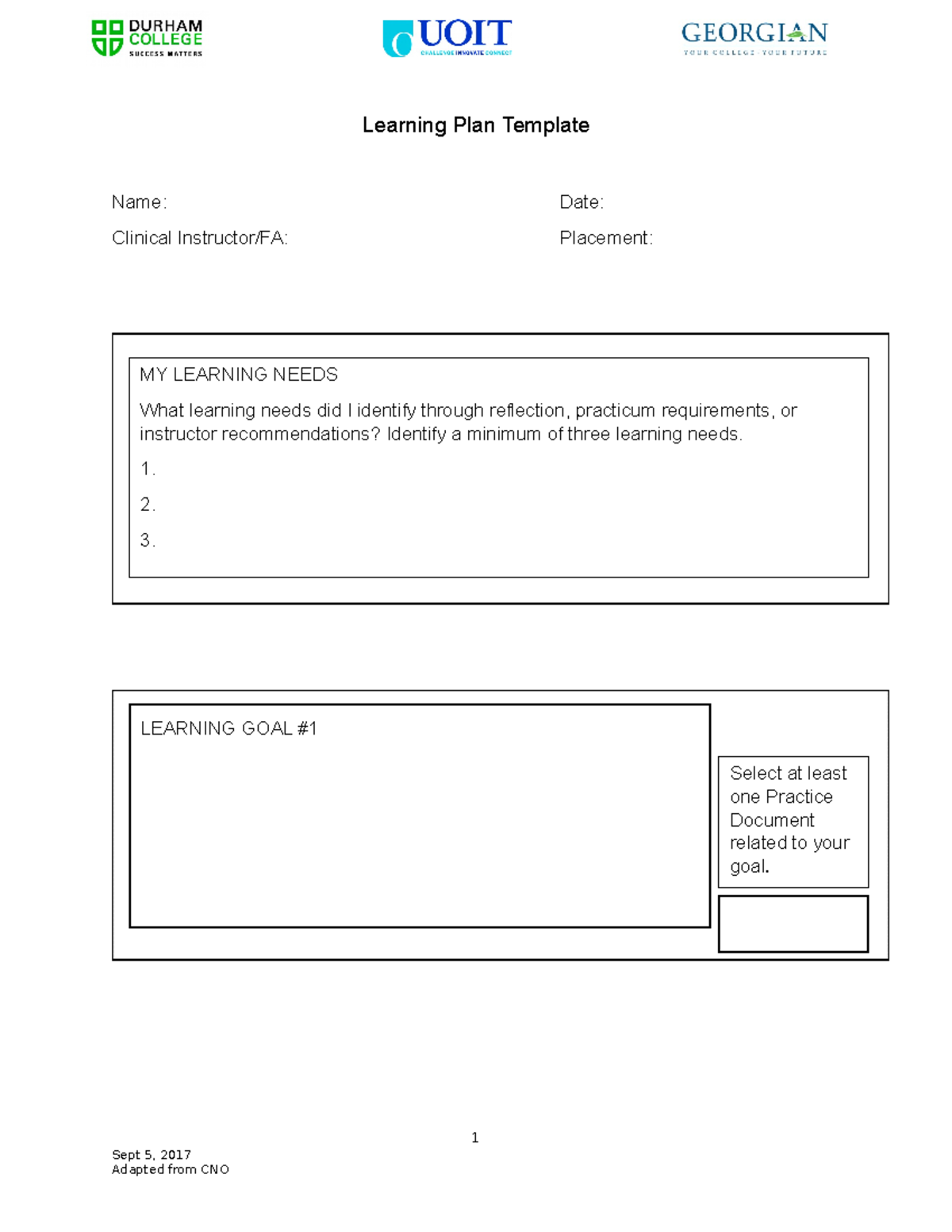 LP Template - Learning Plan for Practicum (Updated Version) - Studocu