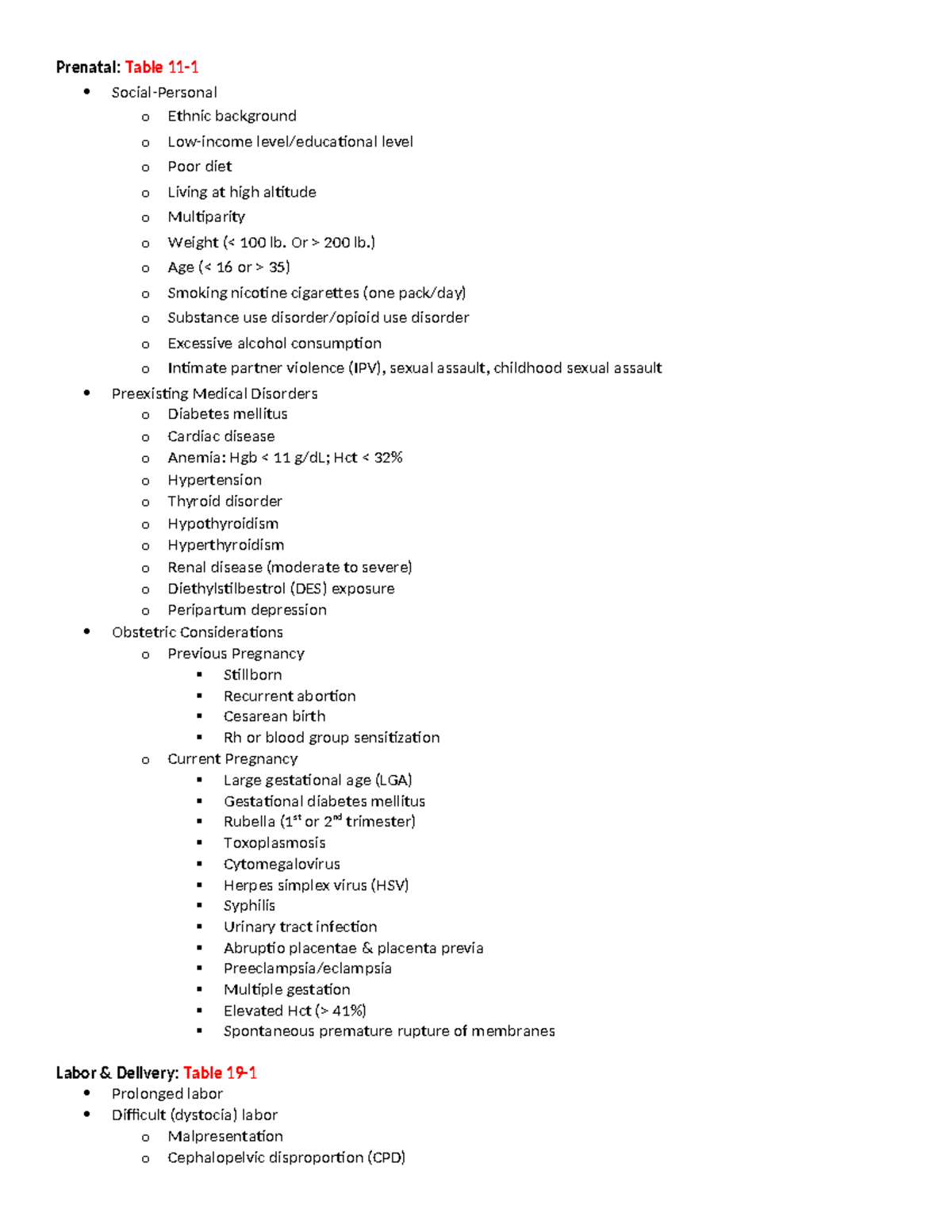 Risk Assessment - OB Clinical: Factors Impacting Maternal & Newborn ...