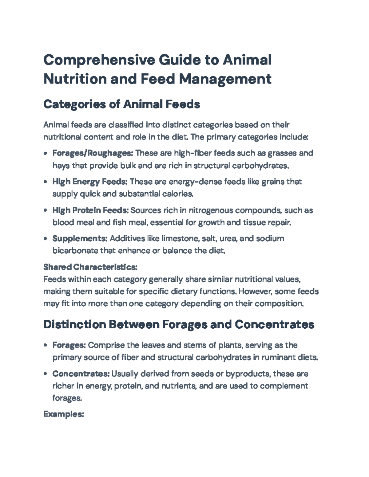 Comprehensive Overview of Animal Nutrition & Feed Management (ANSC 101 ...