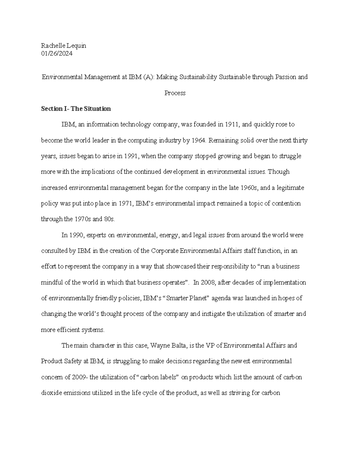 IBM Case Study: Environmental Management & Sustainability Strategies ...