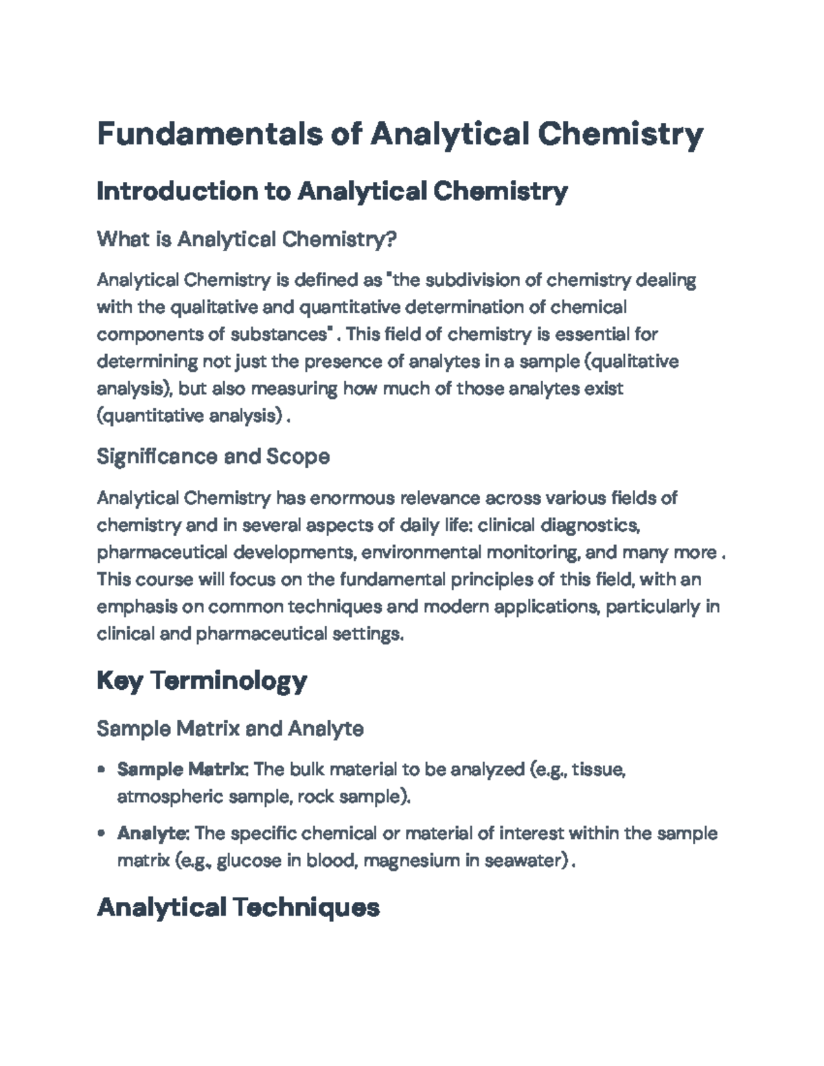 Analytical Chemistry Fundamentals: Techniques and Applications ...