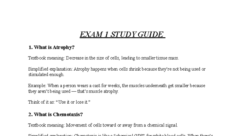 EXAM 1 STUDY GUIDE: Key Concepts and Definitions - Studocu