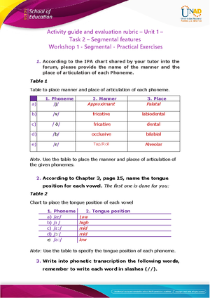 Task 2 segmental feature - Task 2 – Segmental Features Mariana Solano ...