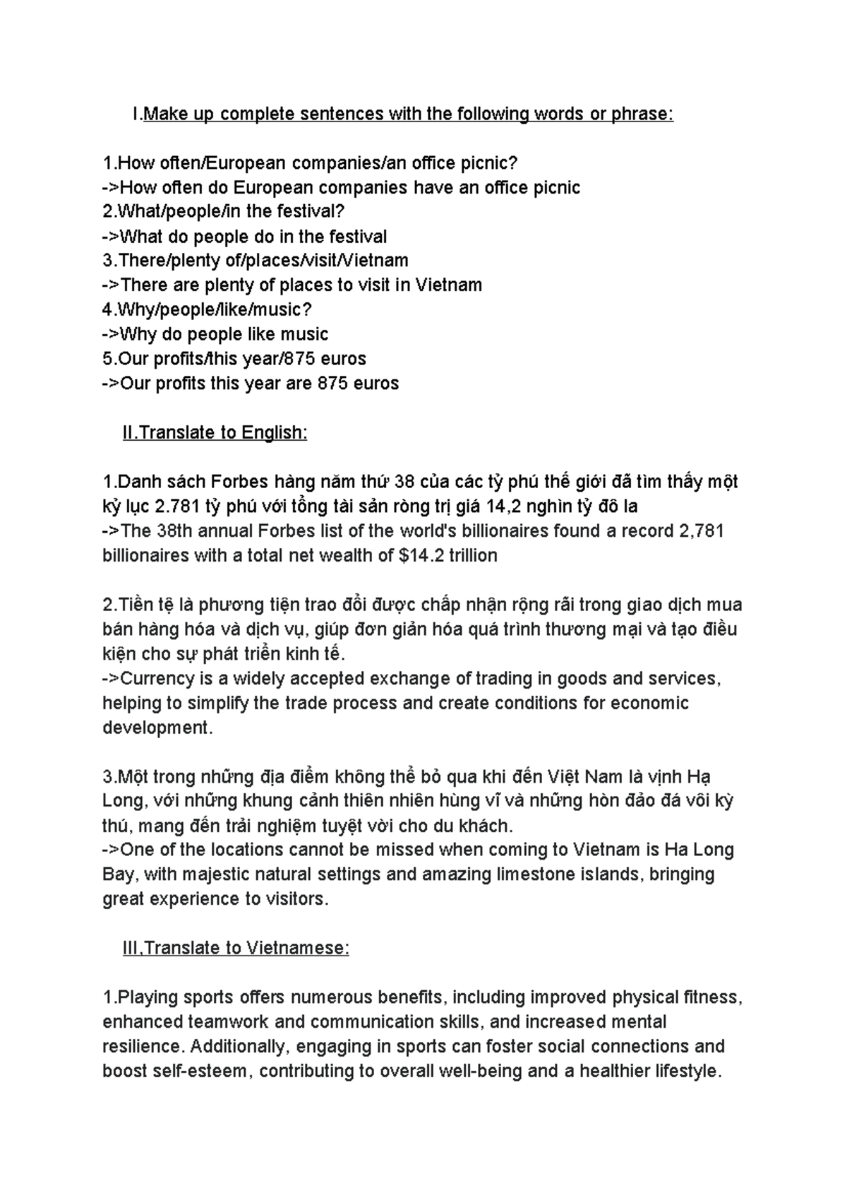 Unit 5-6 - Sentence Completion and Translation Exercises - Studocu