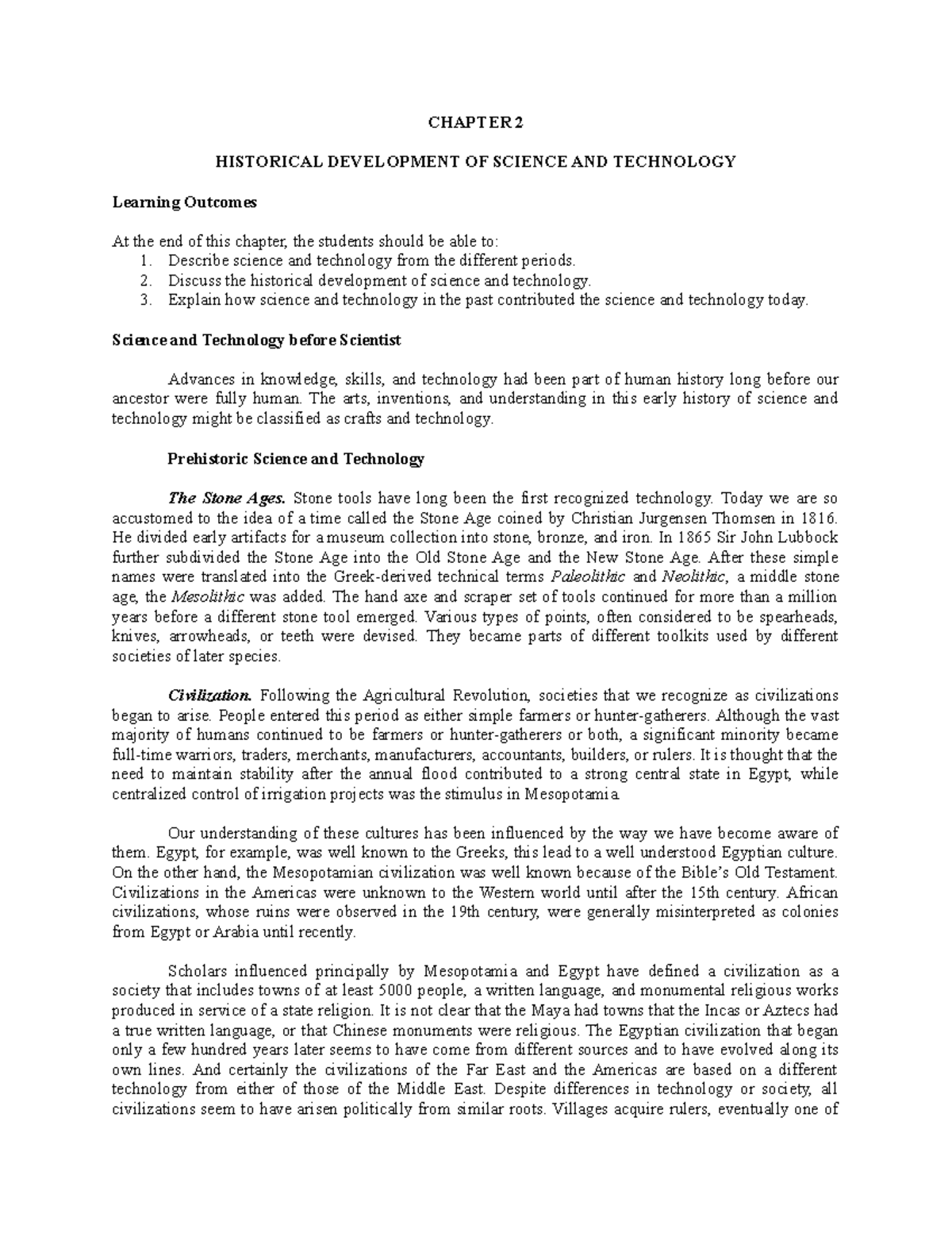 Lecture Handout - Historical Development of Science & Tech (HIST301 ...