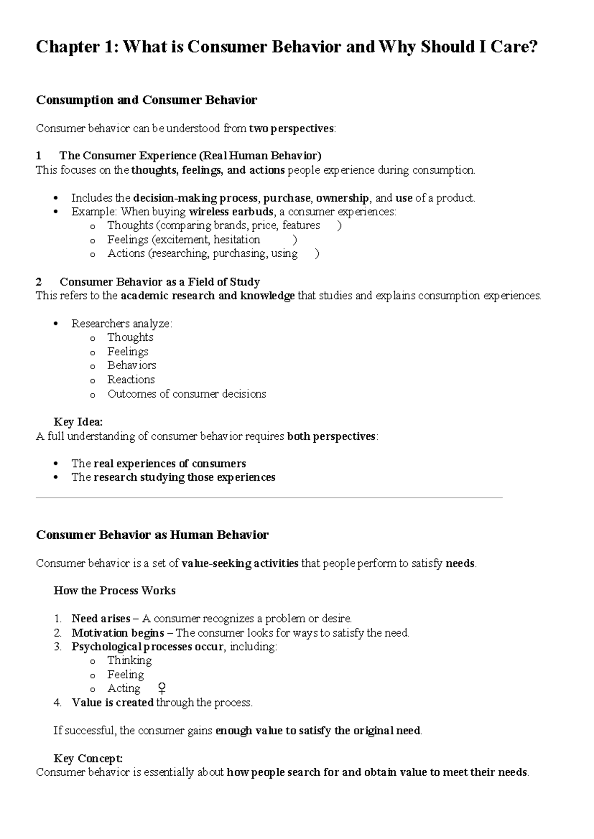 Chapter 1: Understanding Consumer Behavior and Its Importance - Studocu