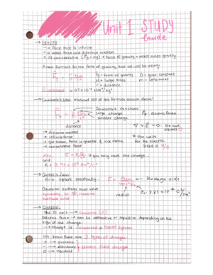 PH Exam1 Equations - Exam equation sheet - Physics Exam 1 Equation ...