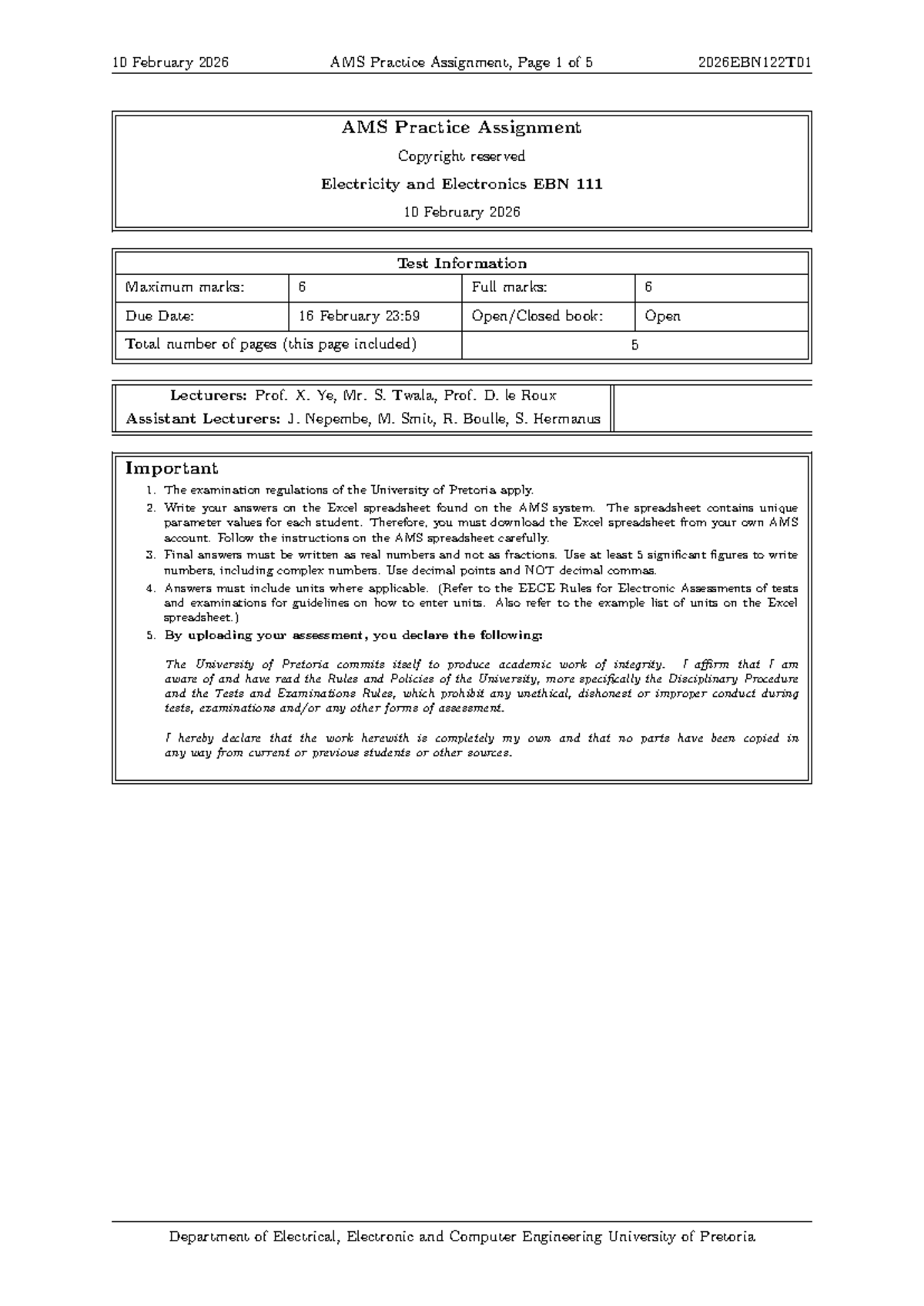 2026EBN122T01 - AMS Practice Assignment Guidelines and Info - Studocu