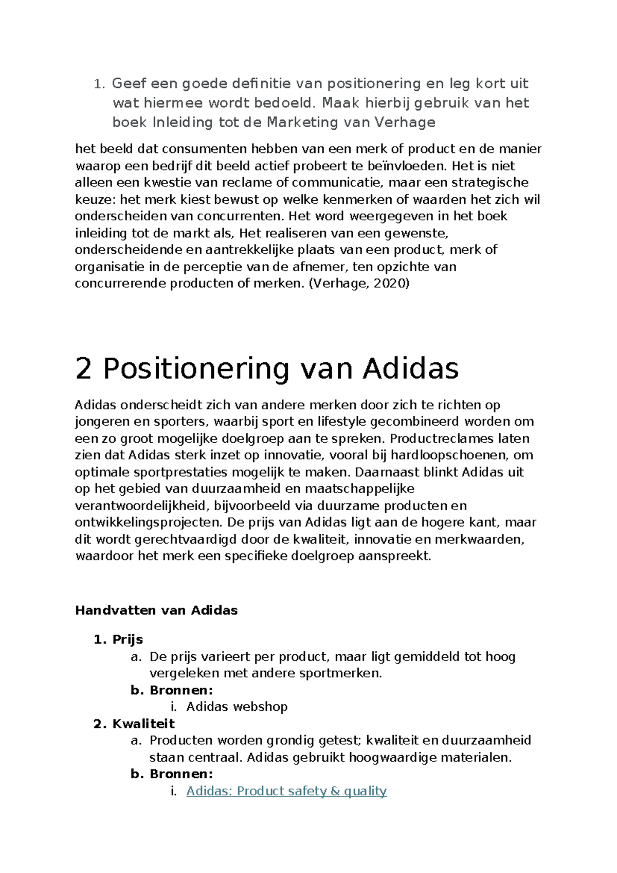 Deelopdracht 3: Positionering van Merken - Adidas vs. Concurrenten ...