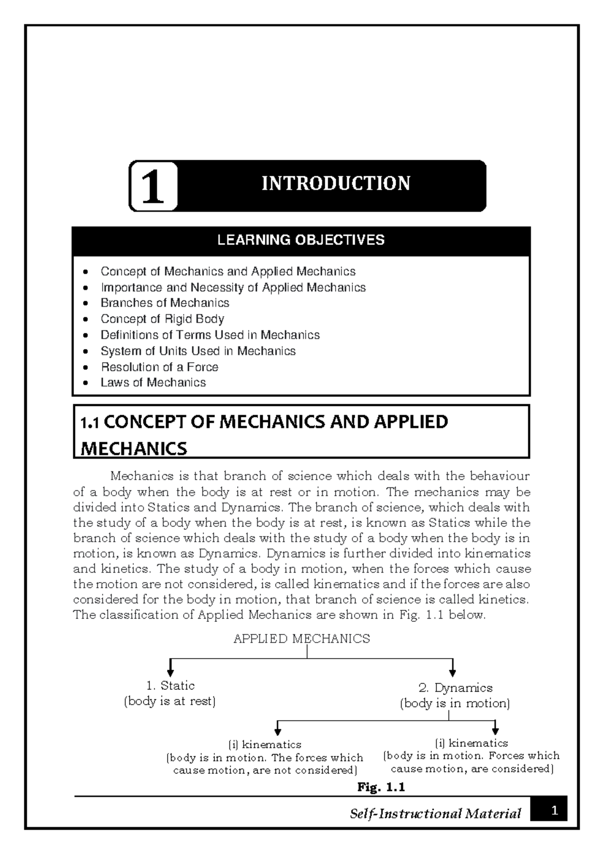 Applied Mechanics 11: Concepts, Importance, and Applications - Studocu