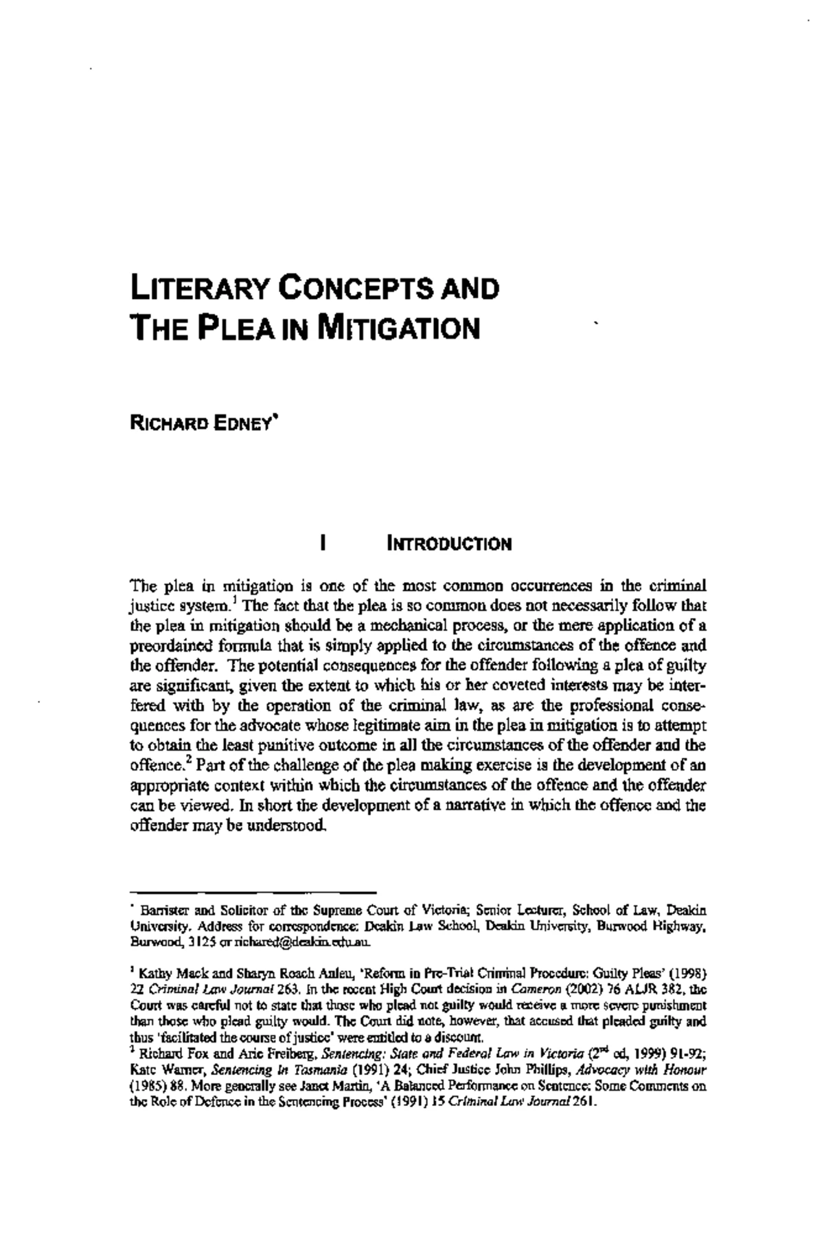 Exemplar - Transcript OF PLEA IN Mitigation - TRANSCRIPT OF PLEA IN ...