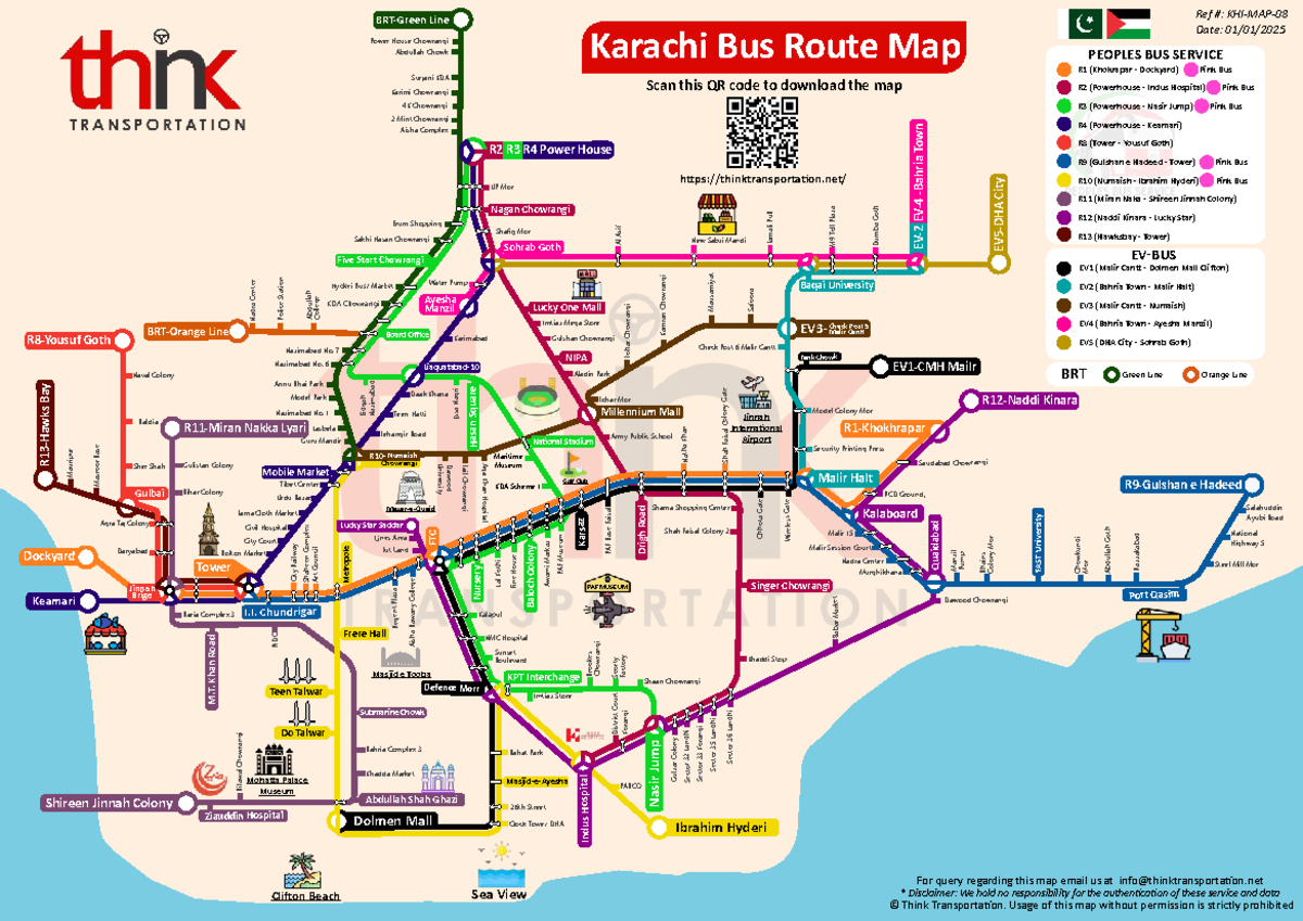 Karachi Transport Map: Peoples Bus Service R1-R4 Overview - Studocu