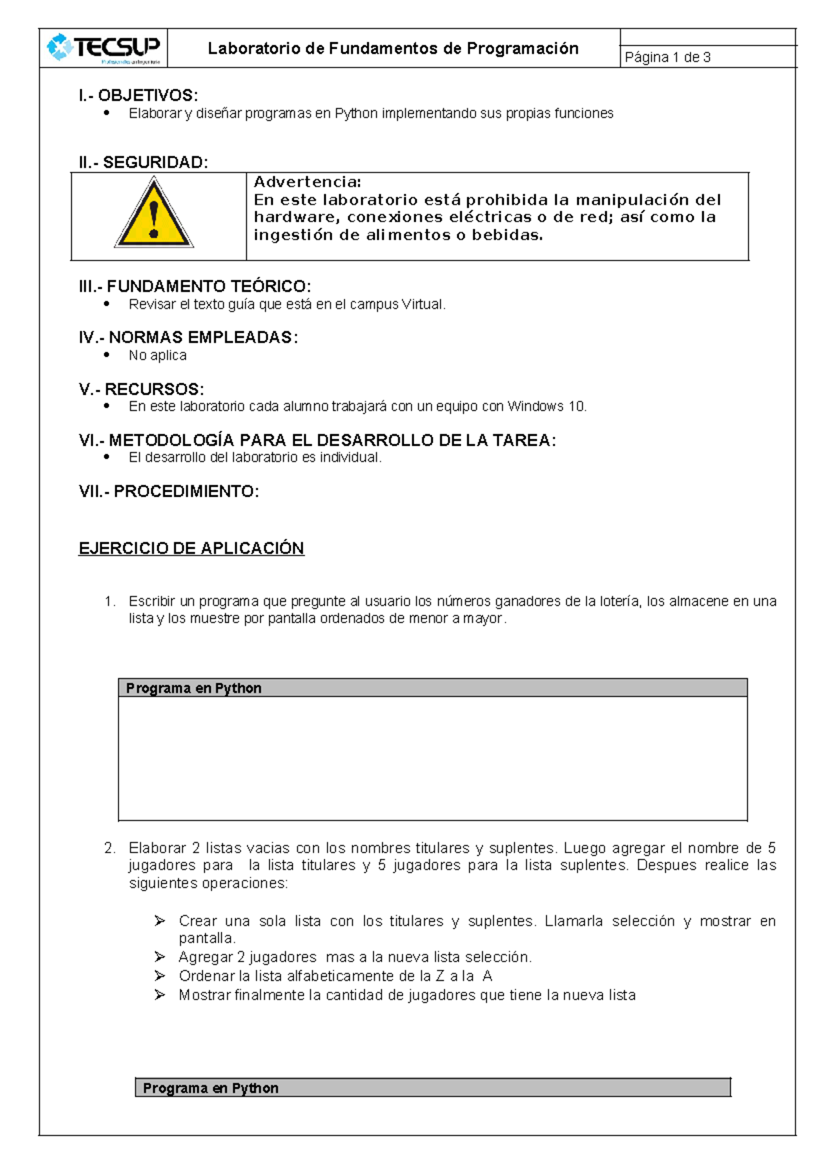 Laboratorio 12: Fundamentos de Programación en Python - Ejercicios ...