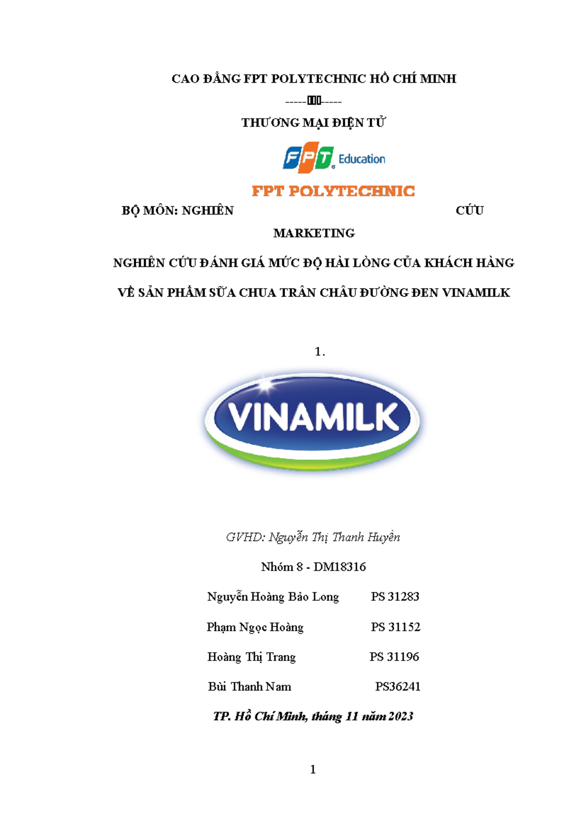 NghiêN CỨU Marketing (2) - CAO ĐẲNG FPT POLYTECHNIC HỒ CHÍ MINH ...