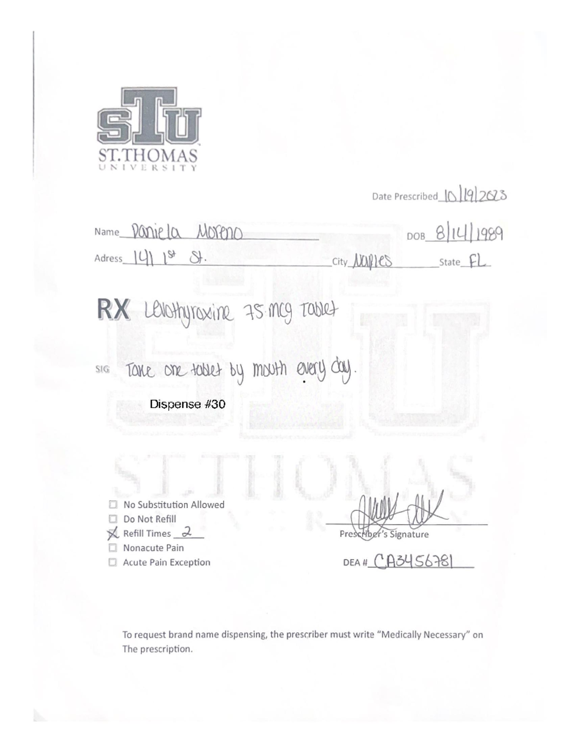 Med Scripts Assessment - STTI RSITY - Studocu