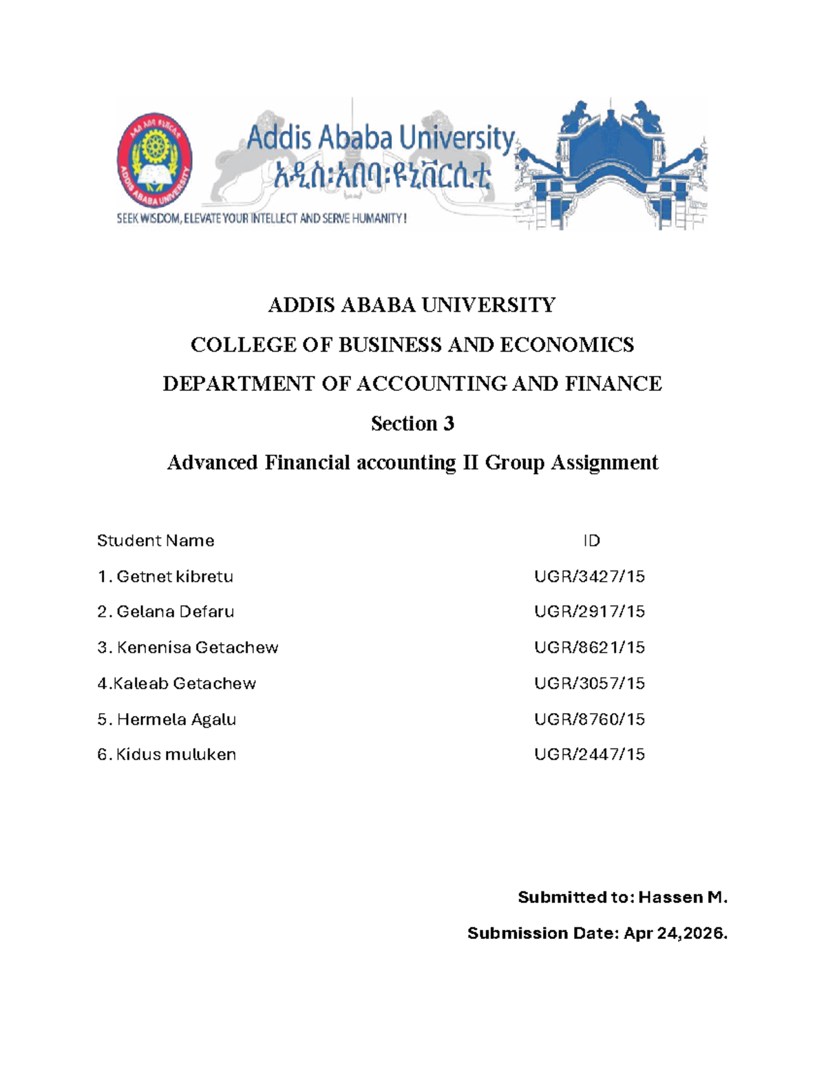Advanced Financial Accounting II Group Assignment - Case Studies - Studocu