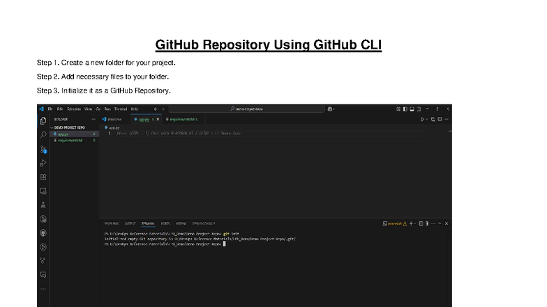 GitHub Repo Setup Using CLI: Step-by-Step Guide - Studocu