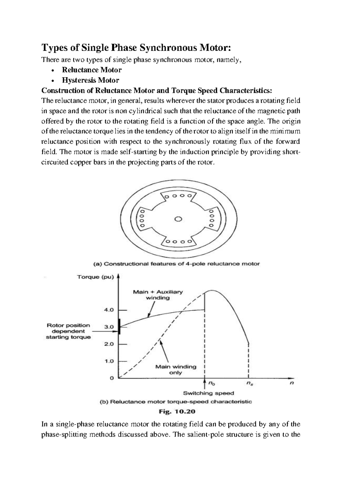 Single Phase Synchronous Motor Overview: Types & Applications - Studocu