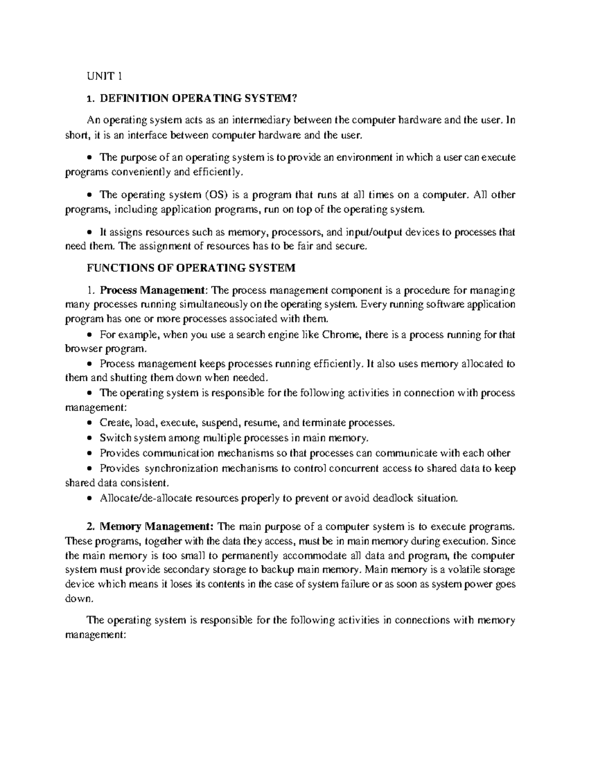 Final Exam OSC - Operating System Concepts Overview and Functions - Studocu