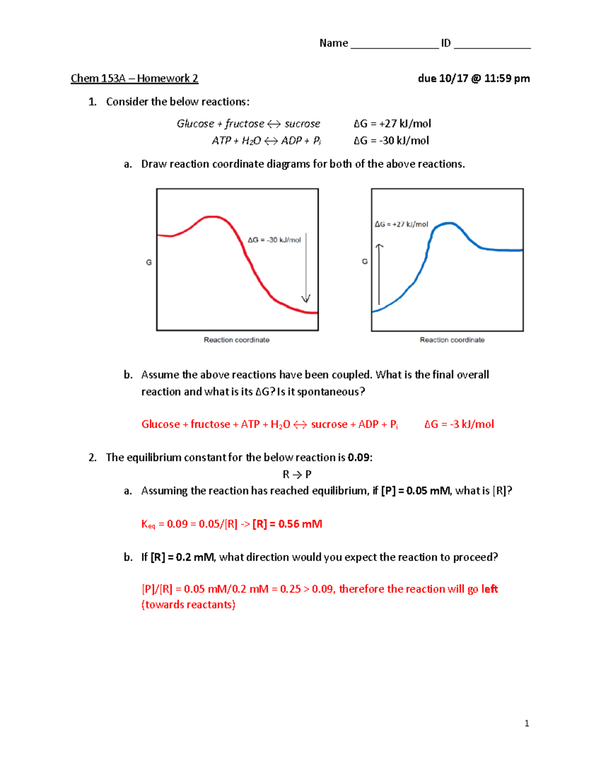 Chem 153A Homework 2 Solutions and Key Concepts Overview - Studocu