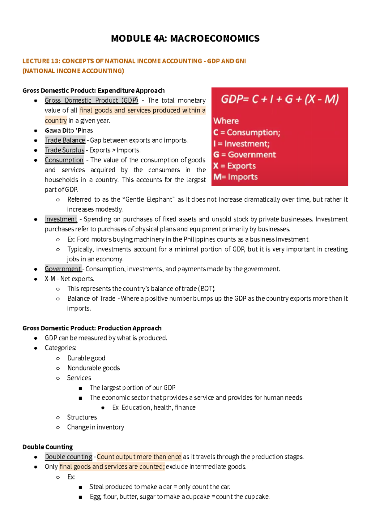 Economics 101: National Income Accounting, GDP & GNP Concepts - Studocu