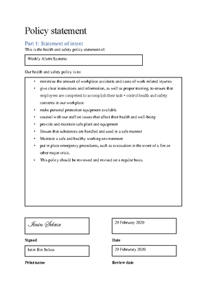OSHA notes and stuff - [a] GUIDELINES ON OCCUPATIONAL SAFETY AND HEALTH ...