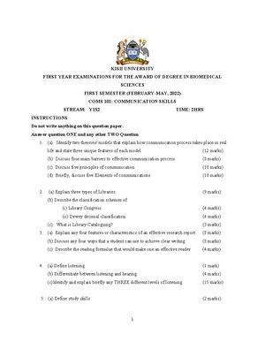 COMS 101 EXAM - Revision Notes on Communication Skills Process - Studocu