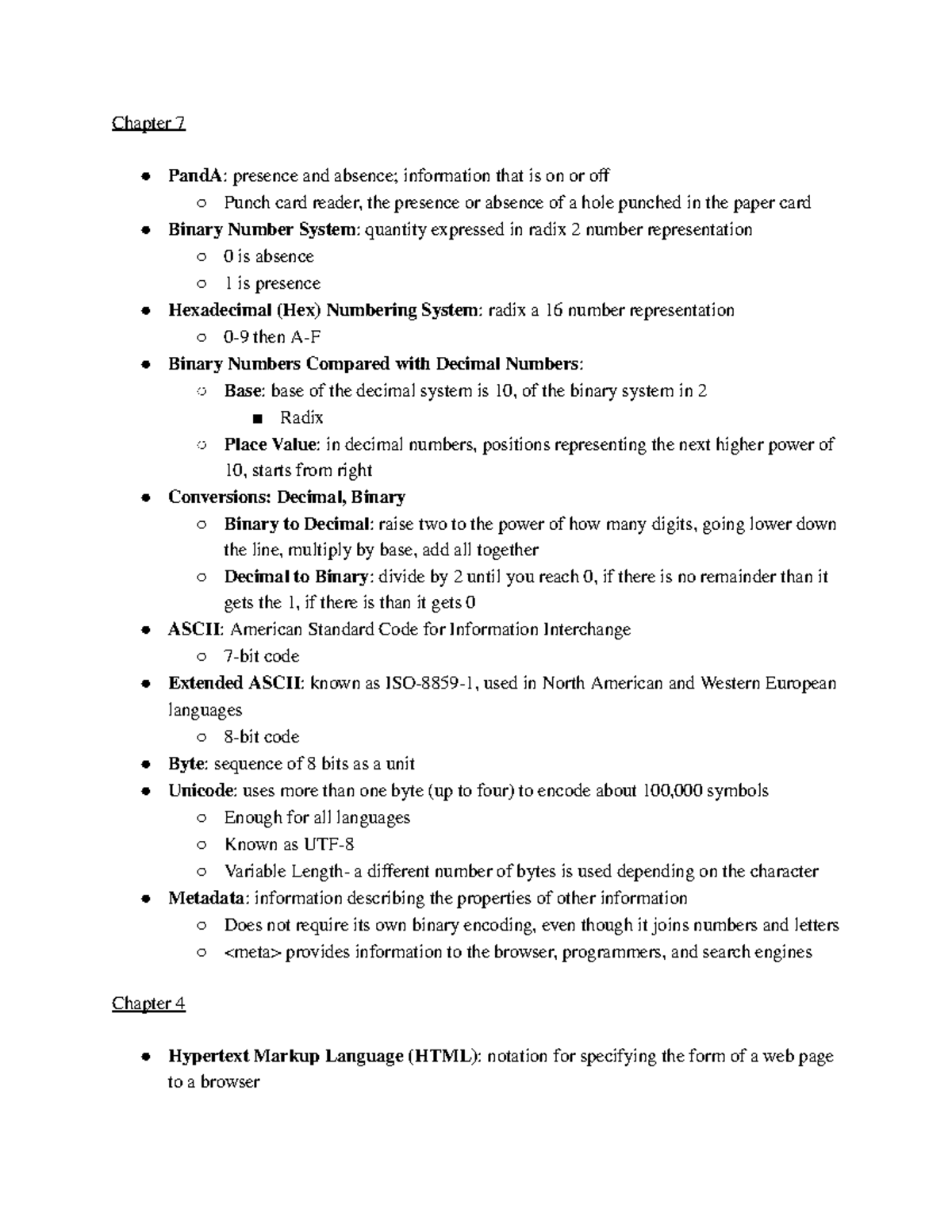 Comp Apps Unit 1 Notes: Understanding Binary, HTML, and Multimedia ...