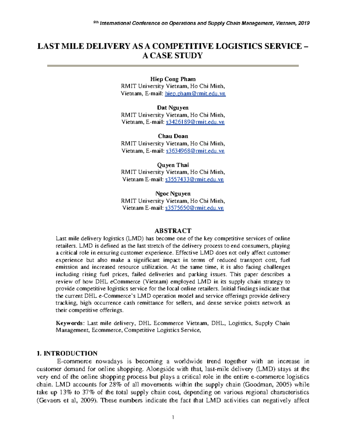 2019 1207215658 OSCM 2019 paper 107 - LAST MILE DELIVERY AS A ...