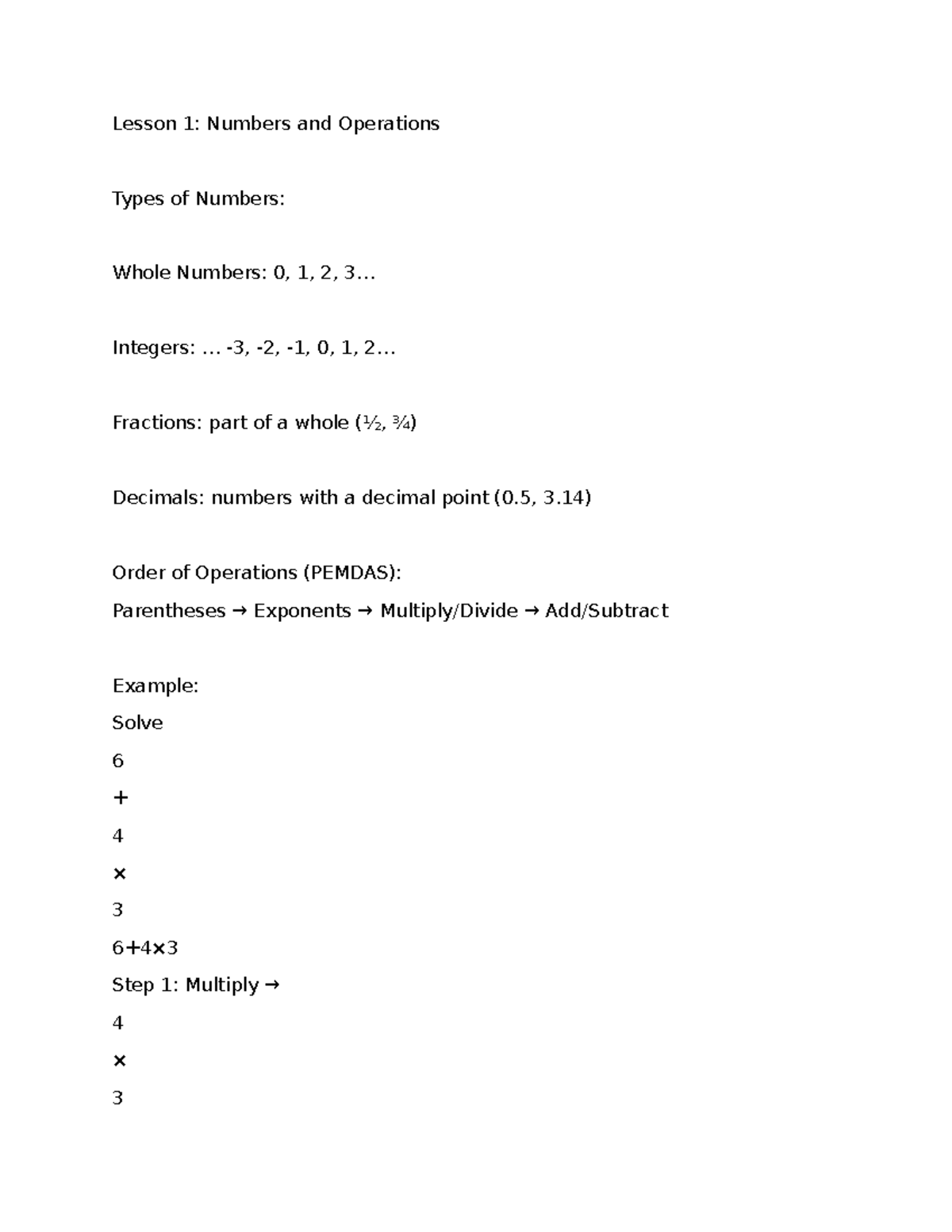 Lesson 1-5: Numbers, Operations & Algebra Basics (INB 543849) - Studocu