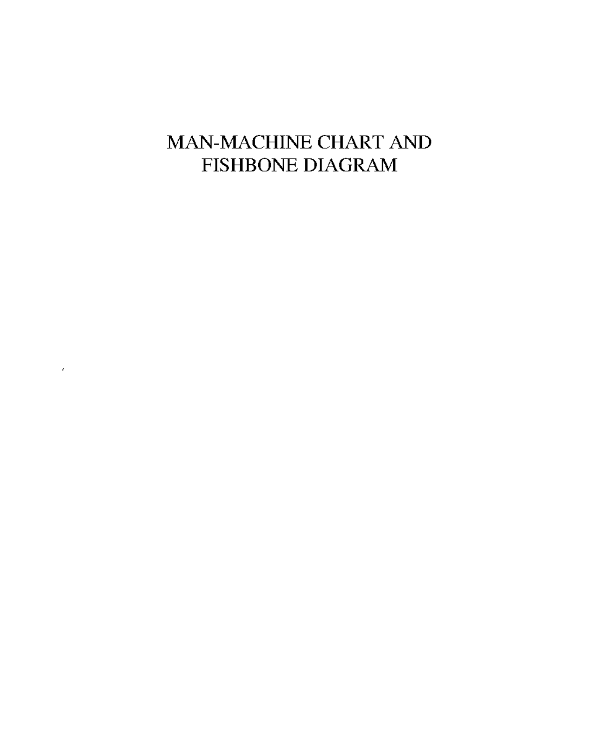MTS Man-Machine Chart & Fishbone Diagram: Time Study Analysis - Studocu