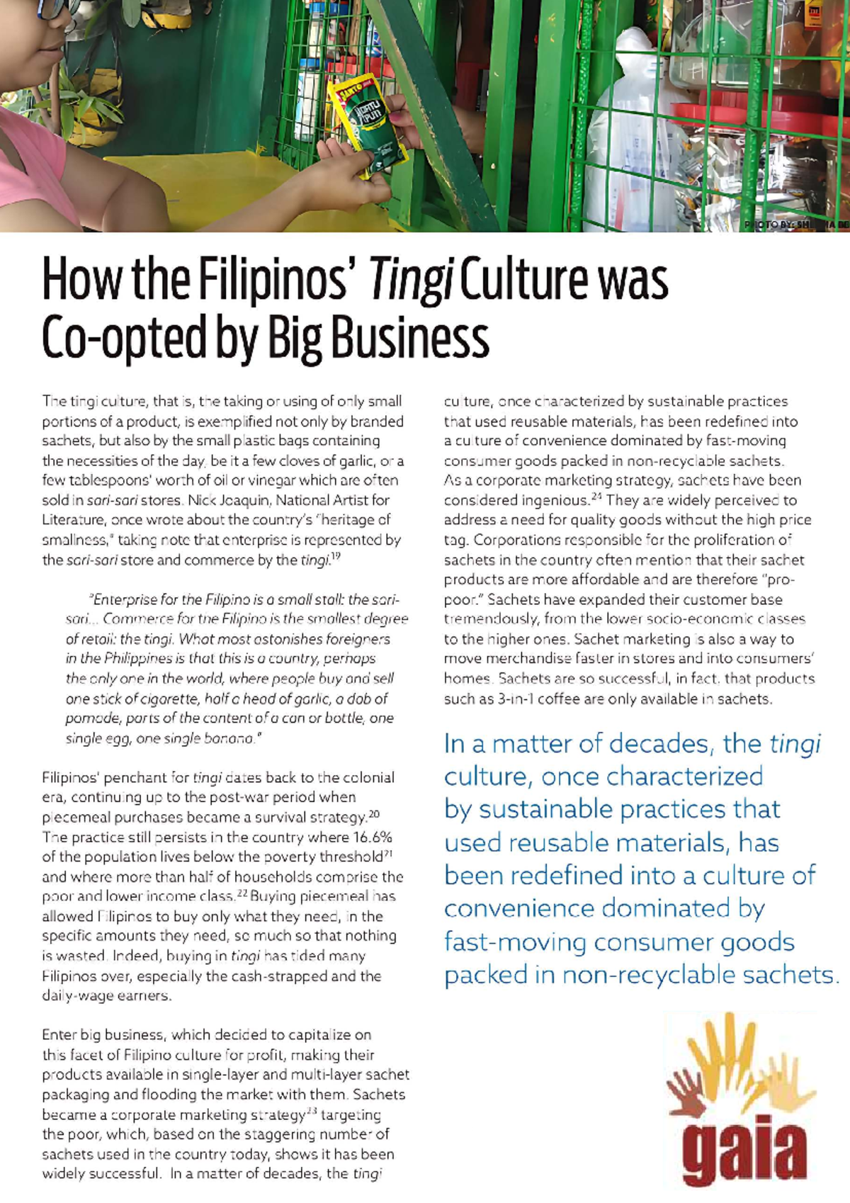 Cultural Impact of Sachets in Philippine Tingi Culture: A Study - Studocu