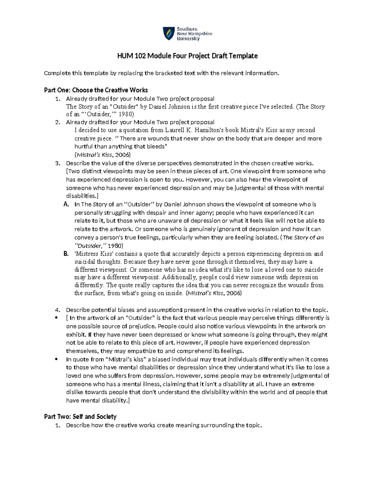HUM 102 Module Two Project Proposal on Mental Health Themes - Studocu