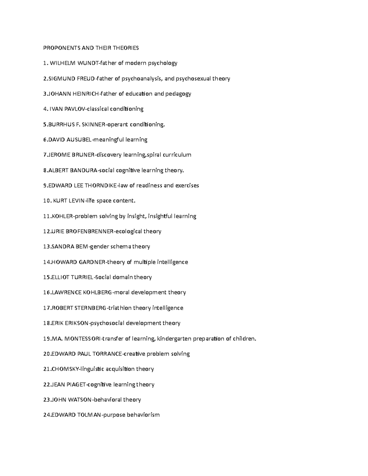 EDU 101 - Review of Key Educational Theorists and Their Concepts - Studocu