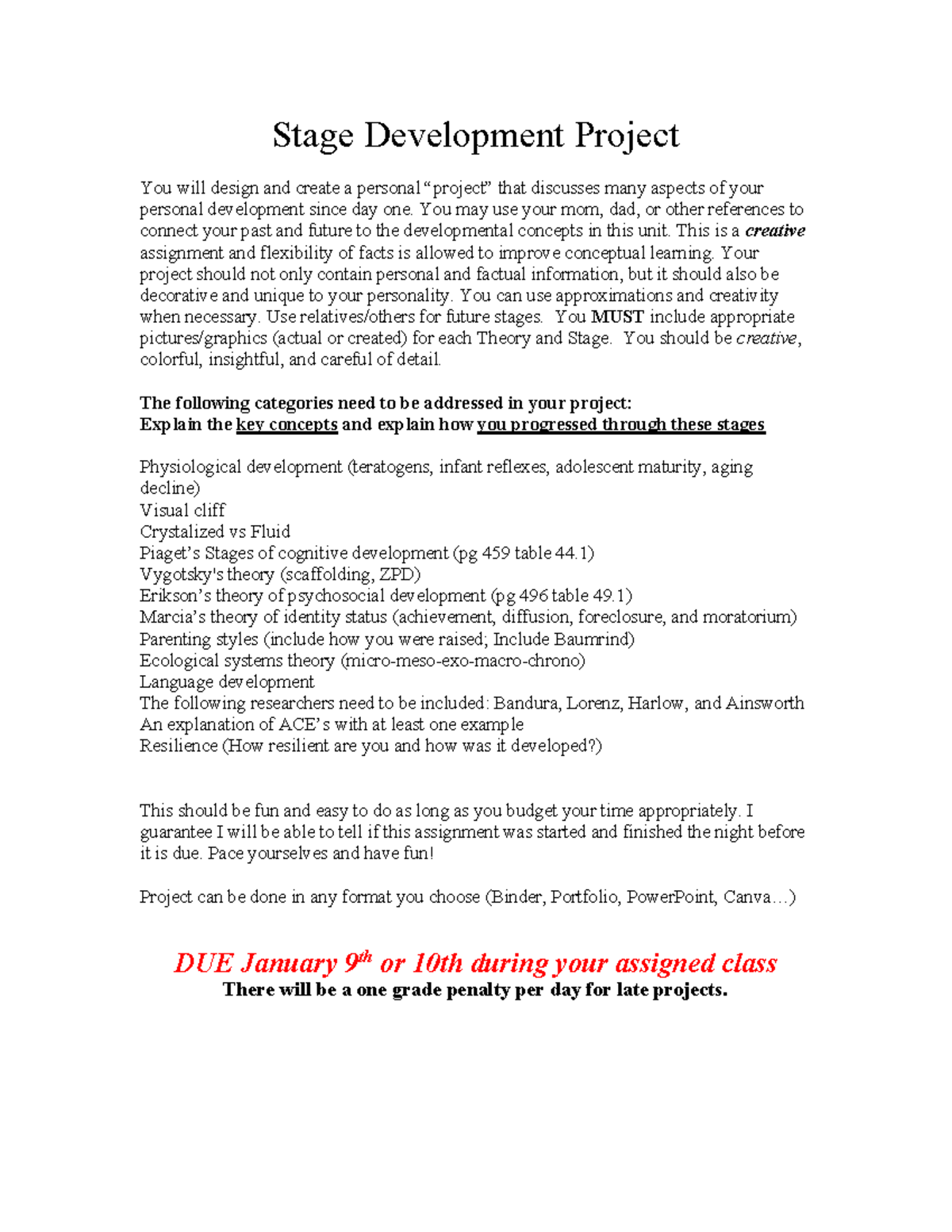 25 stage development project - Stage Development Project You will ...