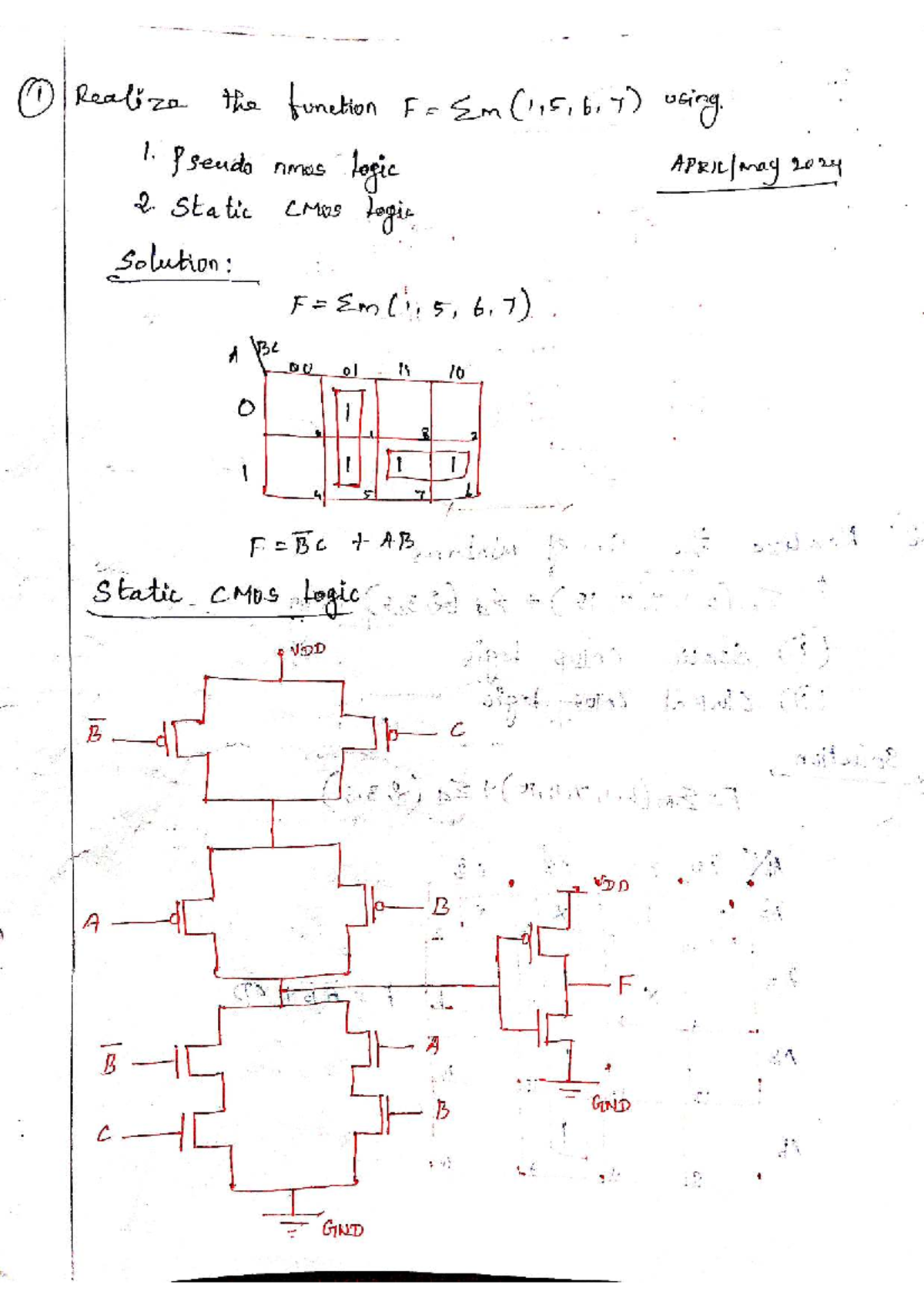 Realizing Functions with Pseudo NMOS & CMOS Logic (EE 2024) - Studocu