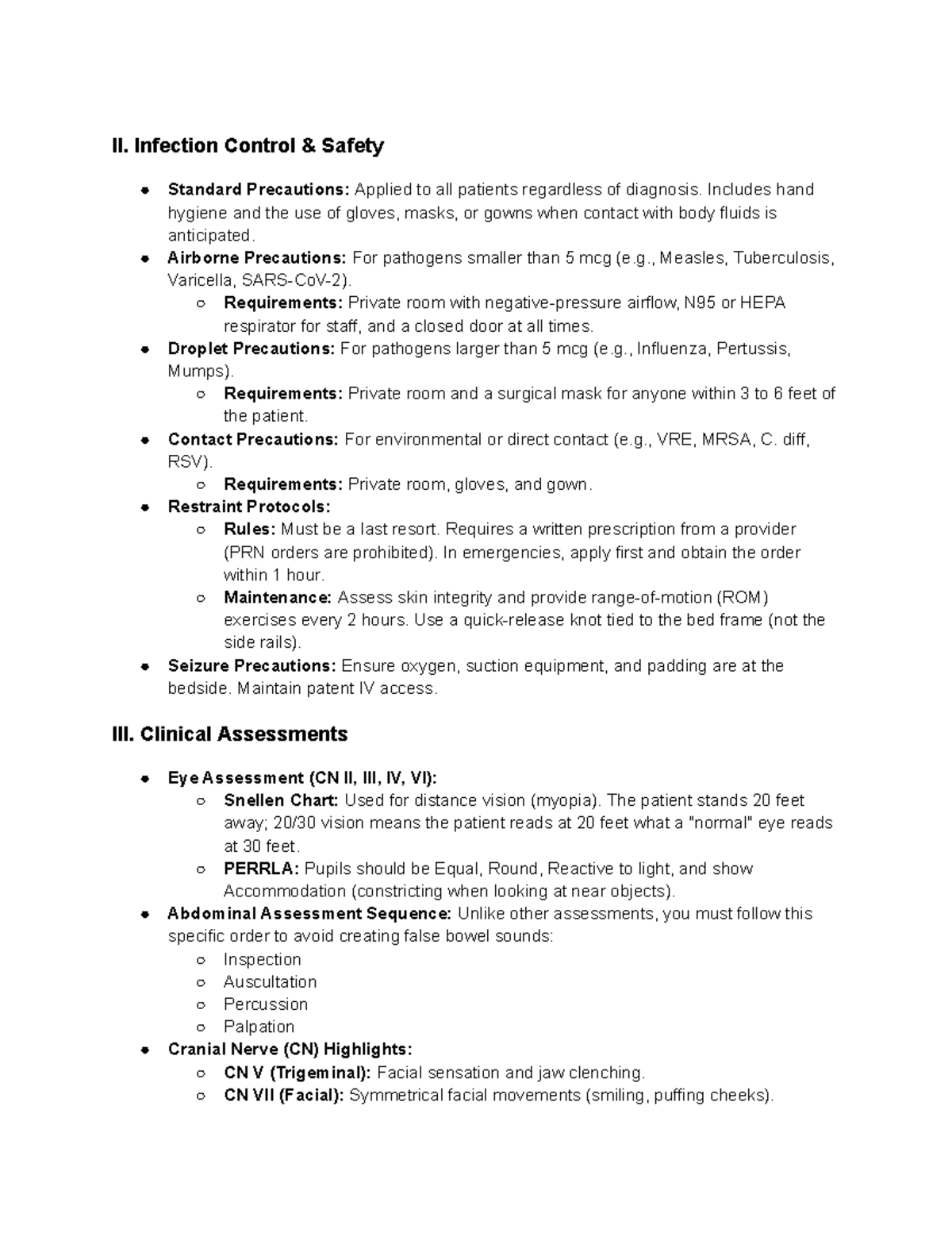 Infection Control & Safety Standards: Precautions & Protocols - Studocu