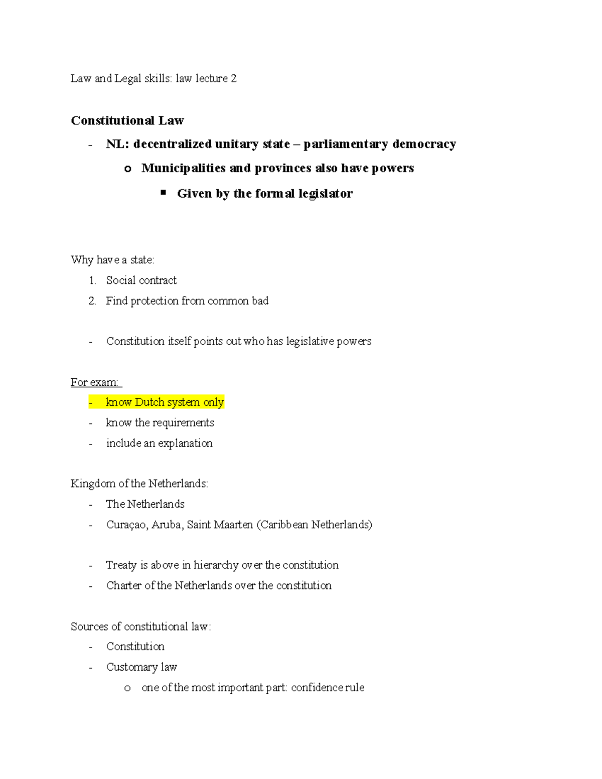 Law and Legal Skills: Lecture 2 on Constitutional Law and Governance ...