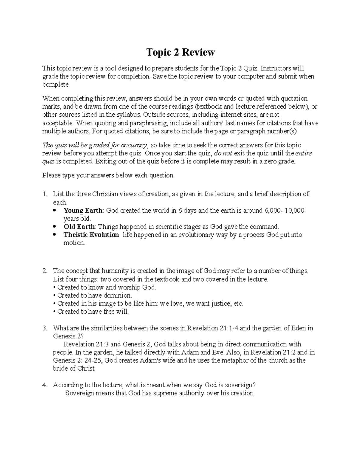 CWV 101 T2 Review: Preparation for Topic 2 Quiz and Insights - Studocu